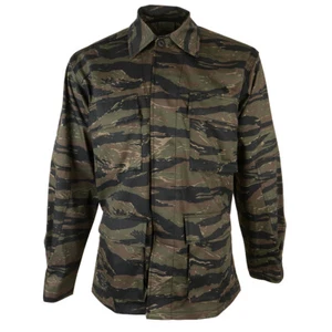 US Vietnam BDU Style Tiger Stripe Camo Shirt - Durable Button-up Cargo Pockets - Picture 1 of 7