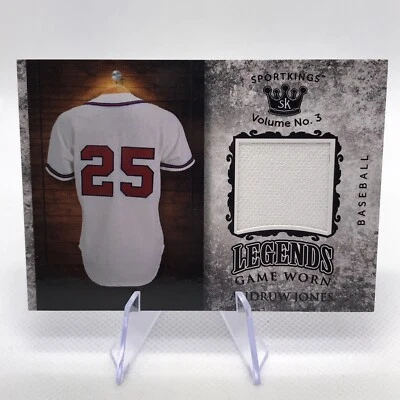 ANDRUW JONES 2022 SPORT KINGS VOLUME NO. 3 LEGENDS GAME WORN JERSEY RELIC BRAVES - Image 1 of 2