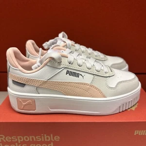 Puma Carina Street Platform Youth Girls White Sneakers Casual Shoes 39384604