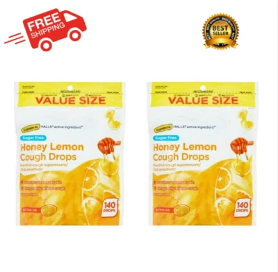 Gotas para la tos con miel y limón sin azúcar, 140 unidades, PACK de 2 Foto 1 de 4