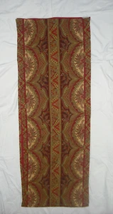 Pottery Barn Table Runner 20"x104" Reds Green Cotton Linen Blend - Picture 1 of 3