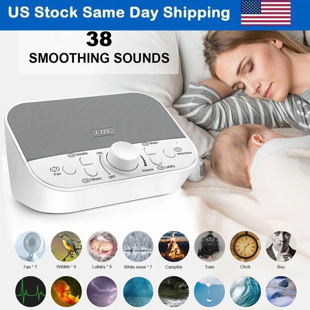 New White Noise Maker Sound Machine Sleep Sound Therapy Relax Rain Fan 38 Sounds