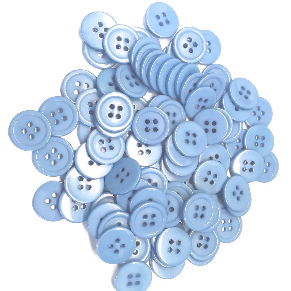 Medium Blue Buttons, 27 Line, 43/64" (17mm) - Medium - Image 1 of 1