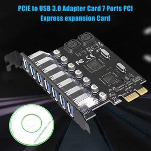 7-Port-PCIE-Erweiterungskarte PCI-Express-Erweiterungskarte USB 3.0 400MB/S 5V - Bild 1 von 12
