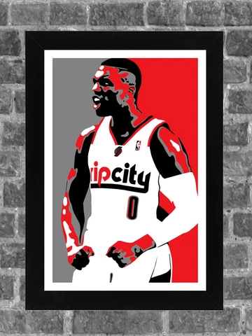 Portland Trail Blazers Damian Lillard Portrait Sports Print Art 11x17 Cover