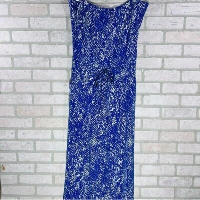 Mono sin tirantes estampado azul y blanco Diane Von Furstenberg Ani talla S Foto 1 de 4