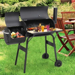Garden Portable Charcoal Steel BBQ Grill Outdoor Backyard Party Camping Cooker - Picture 1 of 40