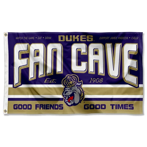 James Madison Dukes Fan Man Cave Large Outdoor Flag Cover