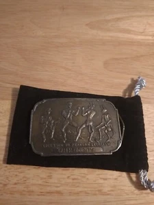 Vintage Salem County License to Perform Exorcism Belt Buckle MA devil witchcraft - Picture 1 of 5