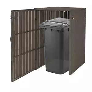 B-Ware 1er WPC-Mülltonnenverkleidung MCW-J28, Metall, erweiterbar 240l, grau - Bild 1 von 8