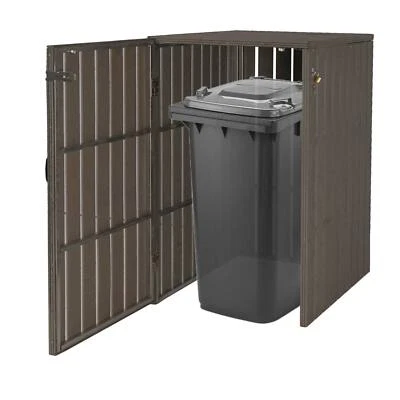 B-Ware 1er WPC-Mülltonnenverkleidung MCW-J28, Metall, erweiterbar 240l, grau - Bild 1 von 4