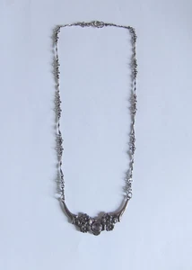 VINTAGE STERLING SILVER AMETHYST NECKLACE - Picture 1 of 5