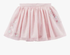 Girls Carter’s Pink Tulle Tutu Skirt With Embroidered Flowers. Size 6/6X - Picture 1 of 8