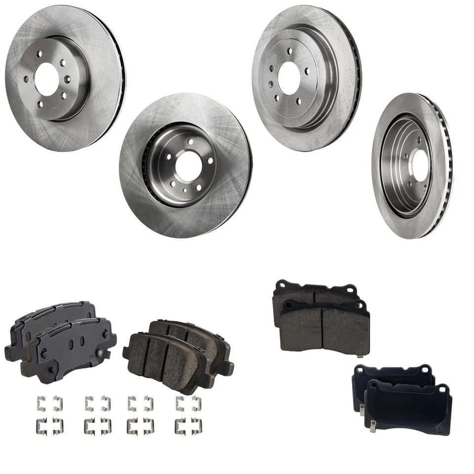 Kit de disco de freno y pastillas de cerámica para Cadillac ATS 2016-2017 delantero y trasero Foto 1 de 4