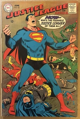 Liga de la Justicia de América #63, en estado bastante bueno, Edad de Plata DC, 1968 Foto 1 de 2