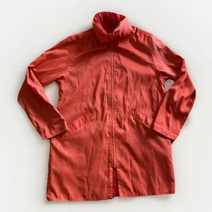 MYCRA PAC NOW Reversible Hooded Zipper Rain Coat Jacket O/P Orange Red USA Made - Picture 1 of 8