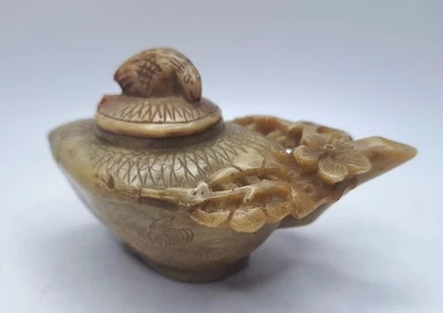 Quemador de incienso para tetera de piedra de jabón tallada china Foto 1 de 4