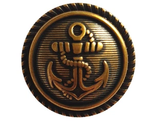 5 Knöpfe gold Metall 20mm 23mm 25mm Anker Jacken Uniform Metallknöpfe maritim - Bild 1 von 3