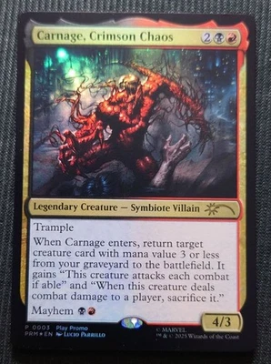 MTG Carnage Crimson Chaos Super Rare FOIL Showdown Winning Promo Used - Image 1 of 4