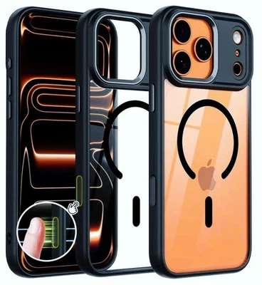 Capa traseira transparente para iPhone 17 Pro Max MagSafe [botão de câmera lateral IA] - Imagem 1 de 3