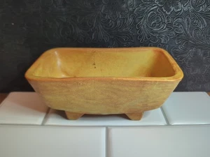 Vintage Rumpf USA F567 rechteckiger Keramik Übertopf gelb 6-1/2 x 3-3/4" x 3" - Bild 1 von 12