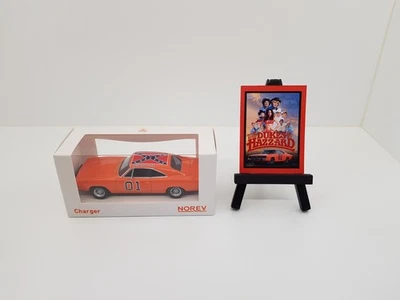 Dodge Charger Dukes of Hazzard General Lee 1969 Norev scala 1:43 + Locandina - Immagine 1 di 4