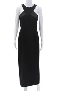 Tahari Womens Back Zip Sleeveless Crew Neck Gown Black Size 6 - Picture 1 of 7