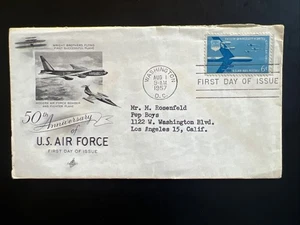 C49 Air Mail US Air Force FDC Art Craft Aug 1, 1957 Washington DC - Picture 1 of 3