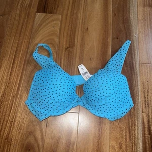 Victoria Secret Push Up Bra 34A Underwire Blue Polka Dots Padded Cup. Retail $42 - Picture 1 of 8