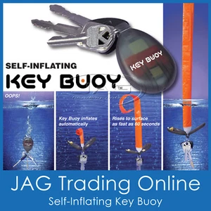 SELF-INFLATING KEY BUOY FLOATING BOAT KEYRING - Float/Marine/Water/Keychain/Ring - Picture 1 of 3