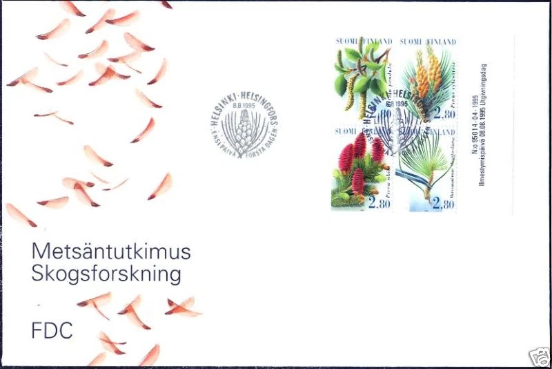 Forest Picea Pinus Pine Betula Birch Caring For The Forest Finland Mint FDC 1995 - Image 1 of 1