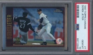 1997 Topps Chrome #7 Derek Jeter 💎 Gem Mint PSA 10 💎 New York Yankees HOF - Picture 1 of 2