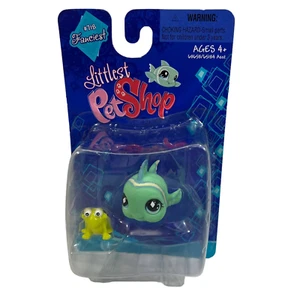 Nos 2008 Littlest Pet Shop 718 Fanciest Türkis Tropischer Fisch Grüner Frosch LPS - Bild 1 von 2