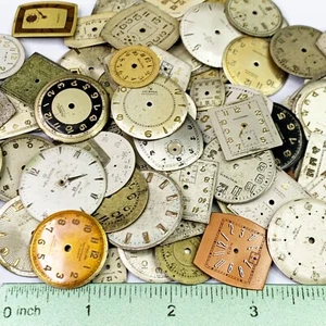 10 Watch Dial Art Deco Part Watchmaker Repair Lot Elgin Waltham Benrus Wittnauer - Picture 1 of 9