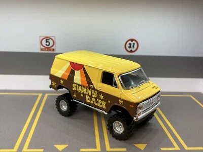 1971 Chevy Van Lifted 4x4 Truck 1/64 Diecast Custom M2 Machines Sunny Daze 4WD - Image 1 of 4