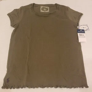 Ralph Lauren Girls Army Green Crew Short Sleeve Top Size 6X - Picture 1 of 6