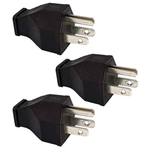 Straight Blade Plug 15 Amp 125 Volt Grounding 3-Wire Male Extension Cord Replac - Picture 1 of 12