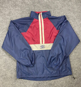 VTG 90s Umbro Men’s Large Training Windbreaker Jacket Blue Nylon Vintage Soccer