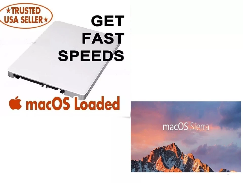 Pre-Loaded macOS Sierra 256GB SSD for Apple MacBook Pro,Mac Mini, iMac-Plug&Play - Image 1 of 4