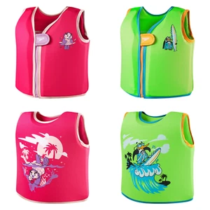 SPEEDO SWIMMING FLOAT VEST KIDS 1-6 YEARS OLD PINK / HIGH VISIBILITY LIME UNISEX - Picture 1 of 17