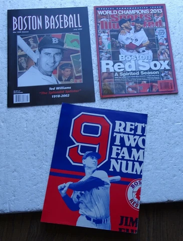 Boston Red Sox (3 Item) Ted Williams #9 Retired Night Poster, 2013 Commemorative Cover