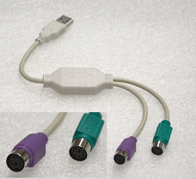 Ps/2 PS2 -> USB Adapter Cable Compatible M Windows 2000 XP Win 7 8 10 Z1 - Image 1 of 3