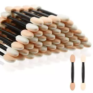50 Eye Shadow Applicators Disposable Foam Makeup Brush Sponge Stick Palette - Picture 1 of 7