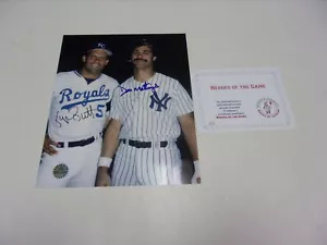 FOTO GEORGE BRETT DON MATTLY YANKEES, REALES, HOF CON CERTIFICADO DE AUTENTICIDAD FIRMADA 8X10 - Imagen 1 de 1