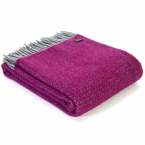 TWEEDMILL TEXTILES KNEE RUG 100% Wool Sofa Blanket ILLUSION GRAPE PURPLE SILVER - Picture 1 of 12