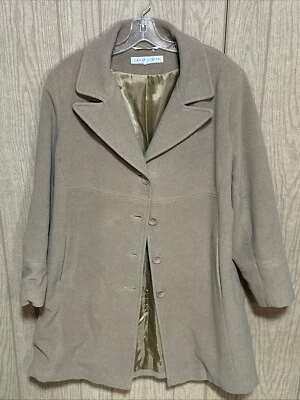 Abrigo de invierno de lana Larry Levine vintage para mujer XL - Nuevo trinchera de moda camel Foto 1 de 4