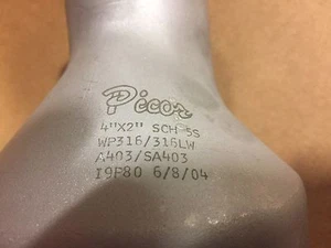 4" X 2" Eccentric Reducer Schedule 5 Butt Weld, WP316/316LW Domestic - Picture 1 of 3