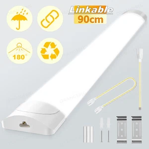 3FT LED Strip Light Linkable Batten Tube Light Office Garage Ceiling Cold 6500K - Picture 1 of 11