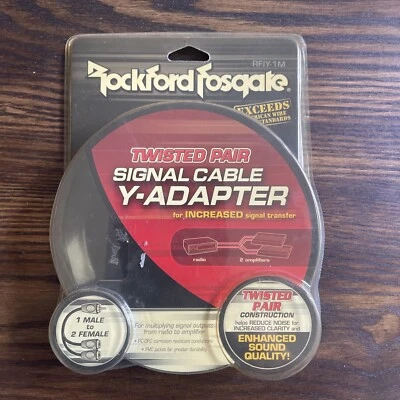 Rockford Fosgate Twisted Pair Signal Cable Y Adapter Car Audio Radio Amplifier - Image 1 of 4