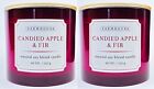 2 Scentsational CANDIED APPLE FIR Natural Soy Blend Large Candle Glass 26 oz